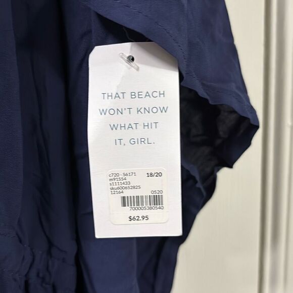 Cacique Navy Blue Swimsuit Cover Up Size 18/20 C1-12 - Picture 2 of 3